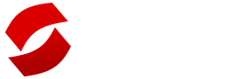 Sysprola logo - red S icon with white wordmark